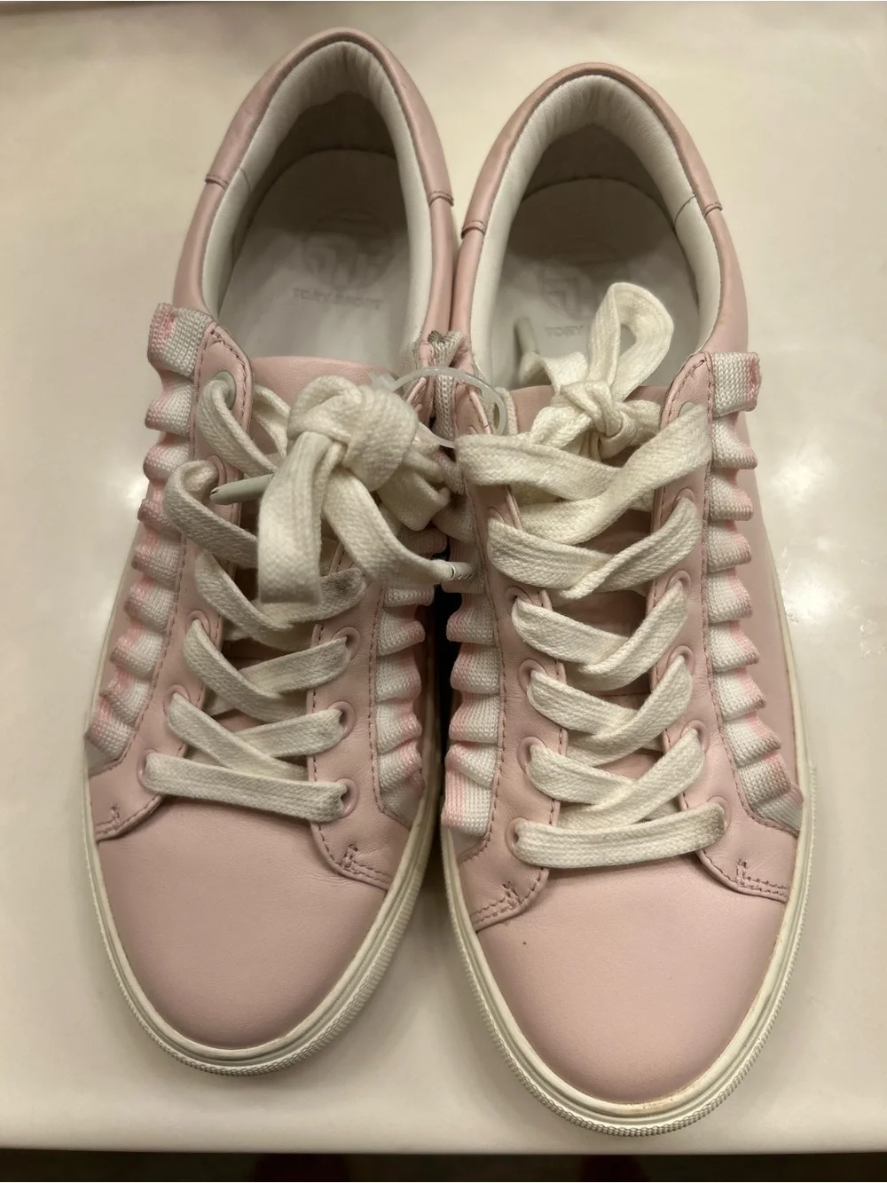 Tory Burch Pink Ruffle  Low-Top Sneakers